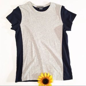 Vince gray and blue color block tee